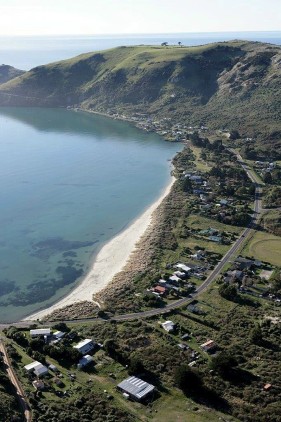 Aerial view of Te Rauone Beach